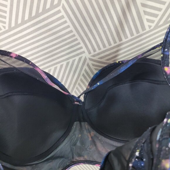 Torrid Swim Bikini Top Plus 3 3X Galaxy Strappy Push Up Balconette Underwire Bra - Picture 5 of 8